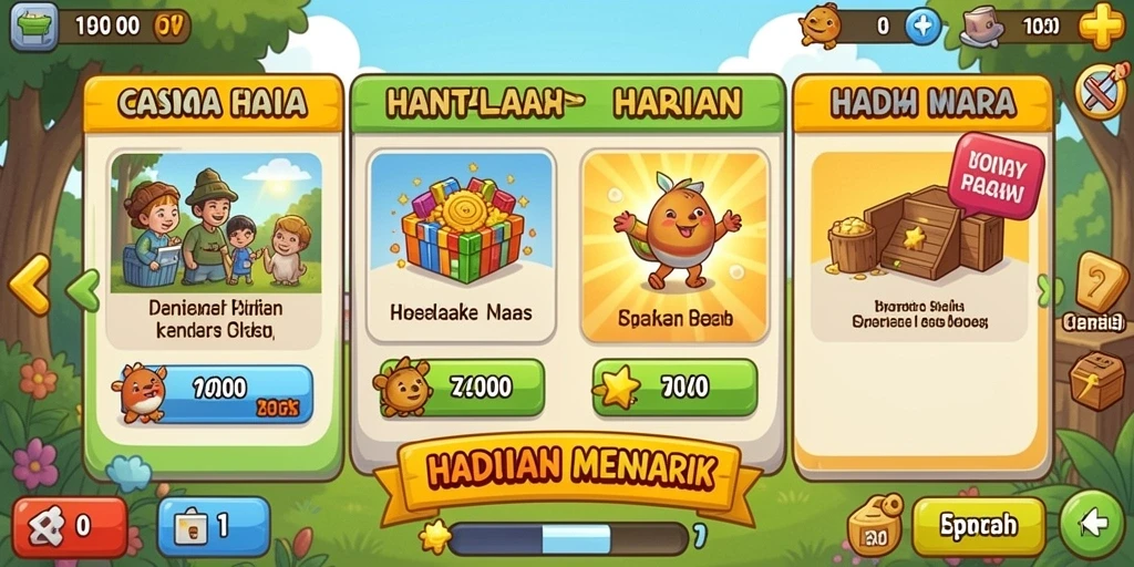 Tampilan menu utama yang menarik dan user-friendly.